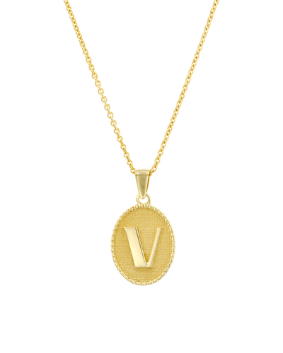 The Oval Initial Medallion -18K Yellow Gold Plated- The Adorned-