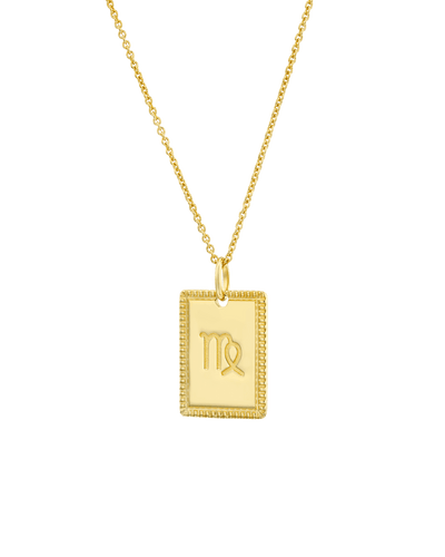 The Rectangular Zodiac Medallion -18K Yellow Gold Plated- The Adorned-