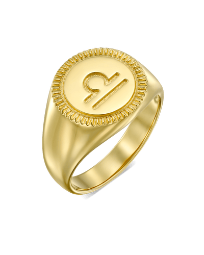The Zodiac Signet Ring -18K Yellow Gold Plated- The Adorned-