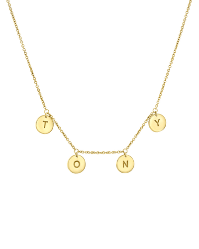 Tiny Letter Pendant Necklace -18K Yellow Gold Plated- The Adorned-