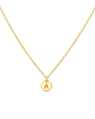Tiny Single Letter Pendant Necklace -18K Yellow Gold Plated- The Adorned-