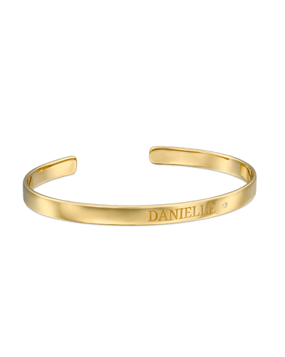 1 Name Bangle -18K Yellow Gold Plated- The Adorned-