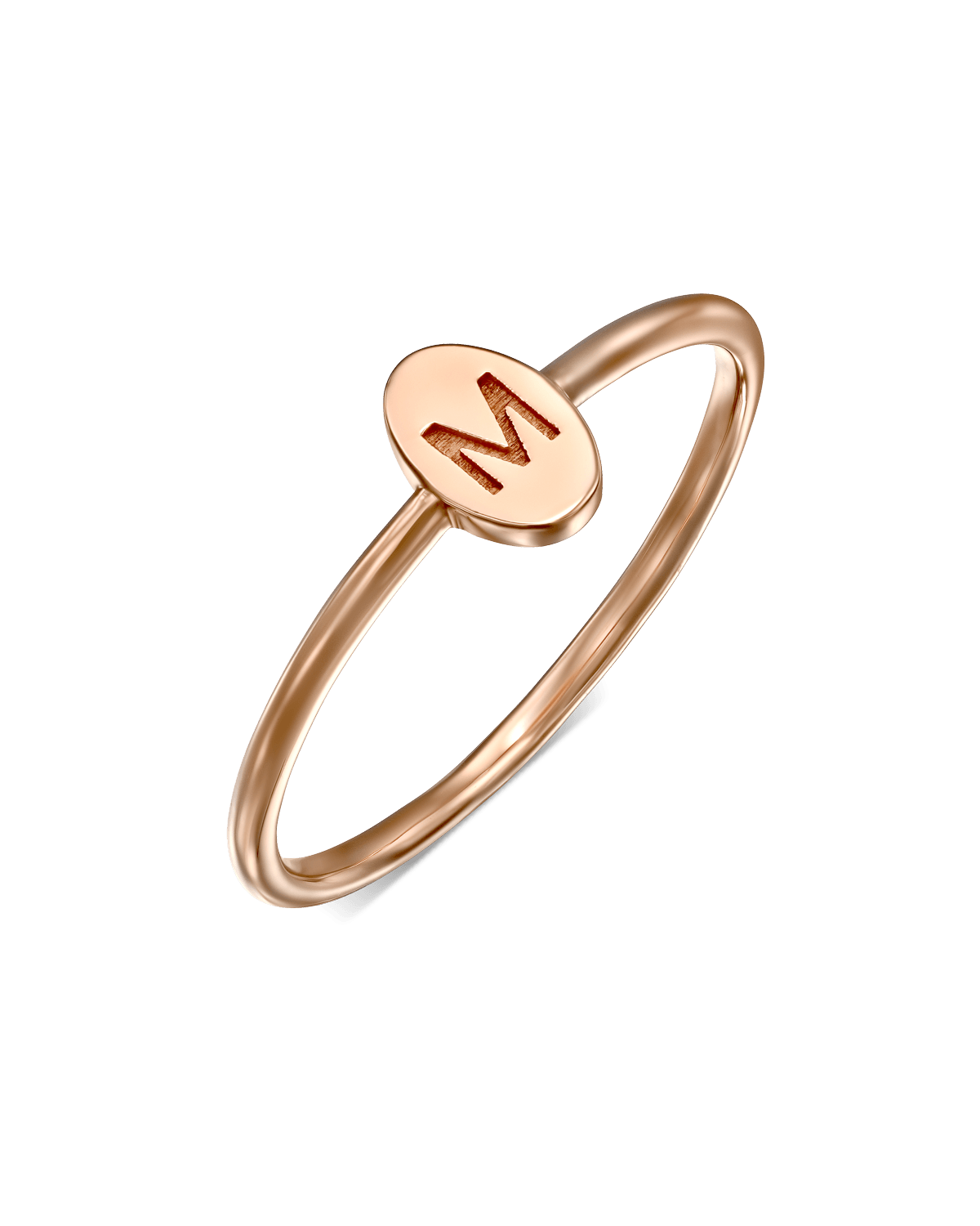 Oval initial deals ring