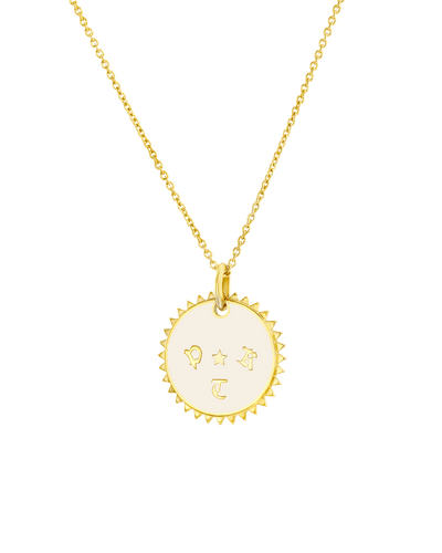 Enamel Medallion (3 Initials) -18K Yellow Gold Plated- The Adorned-
