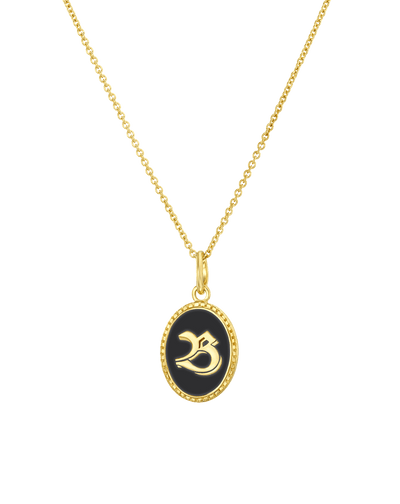 Enamel Oval Medallion -18K Yellow Gold Plated- The Adorned-