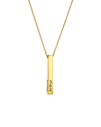 Engraved Bar -18K Yellow Gold Plated- The Adorned-