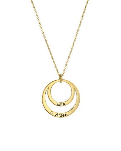 Family Circle Necklace with Diamond -Sterling Silver- The Adorned-