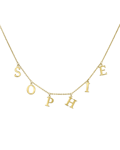 Name Chain Necklace-Serif -18K Yellow Gold Plated- The Adorned-