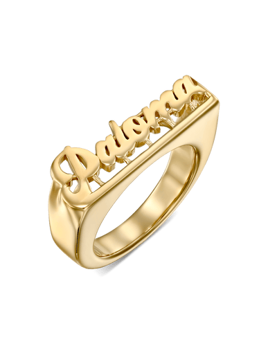 Name Ring Grove -18K Yellow Gold Plated- The Adorned -