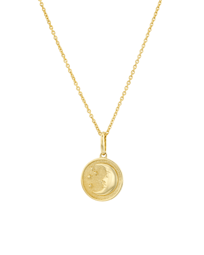 The Stars and Moon Medallion -18K Yellow Gold Plated- The Adorned-