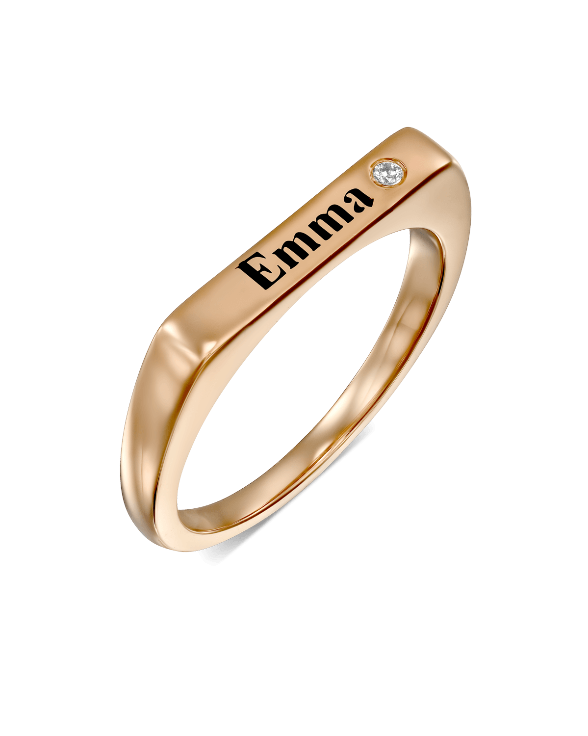 Rose gold stackable name rings deals