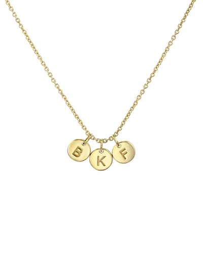 Tiny Triple Letter Pendant Necklace -18K Yellow Gold Plated- The Adorned-